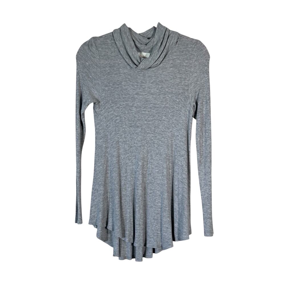 Deletta Grey Slinky Turtleneck Sweater Womens XS Boho Casual Oversized Basic